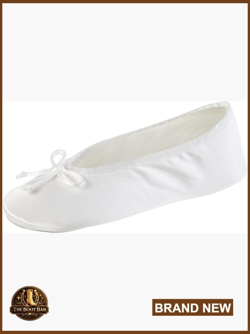 Satin Ballerina Slippers with Bow Tie, Genuine Suede Sole, Machine Washable